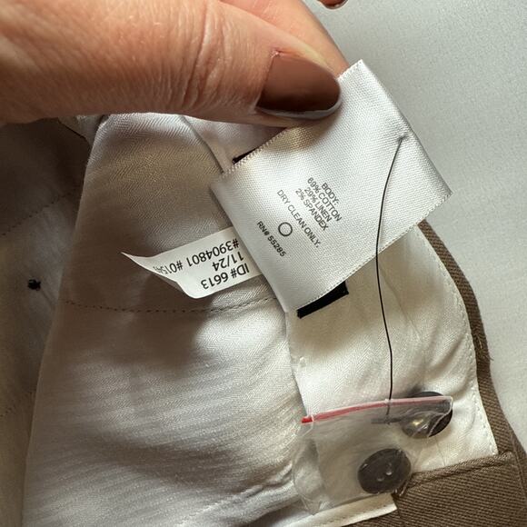 Express Classic Mens Pants 32x30 (32x27) Linen Blend Straight Chino Brown Tan - Picture 6 of 11